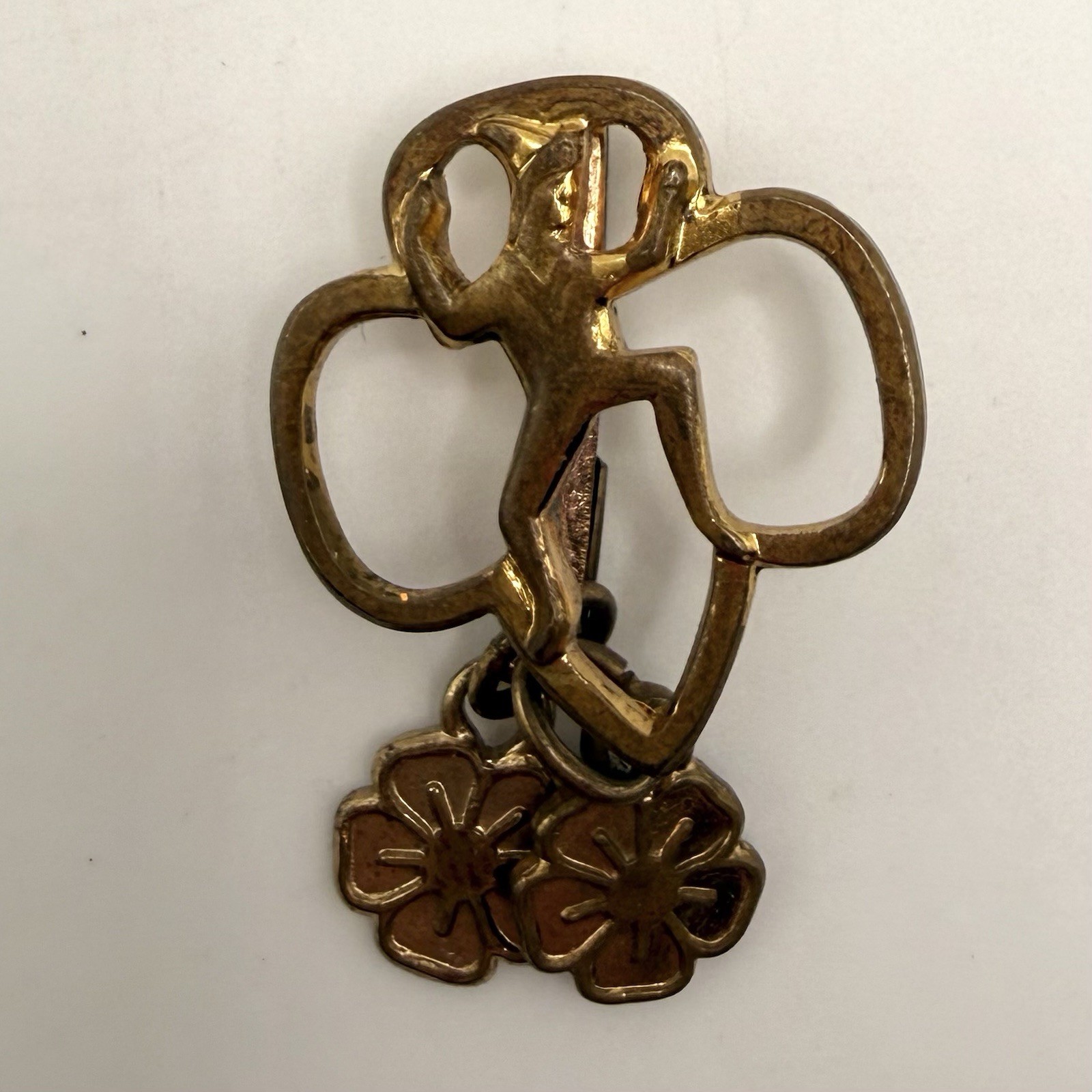 Vintage Girl Scout Brownie Membership Pin Brownie Elf Brooch MCM