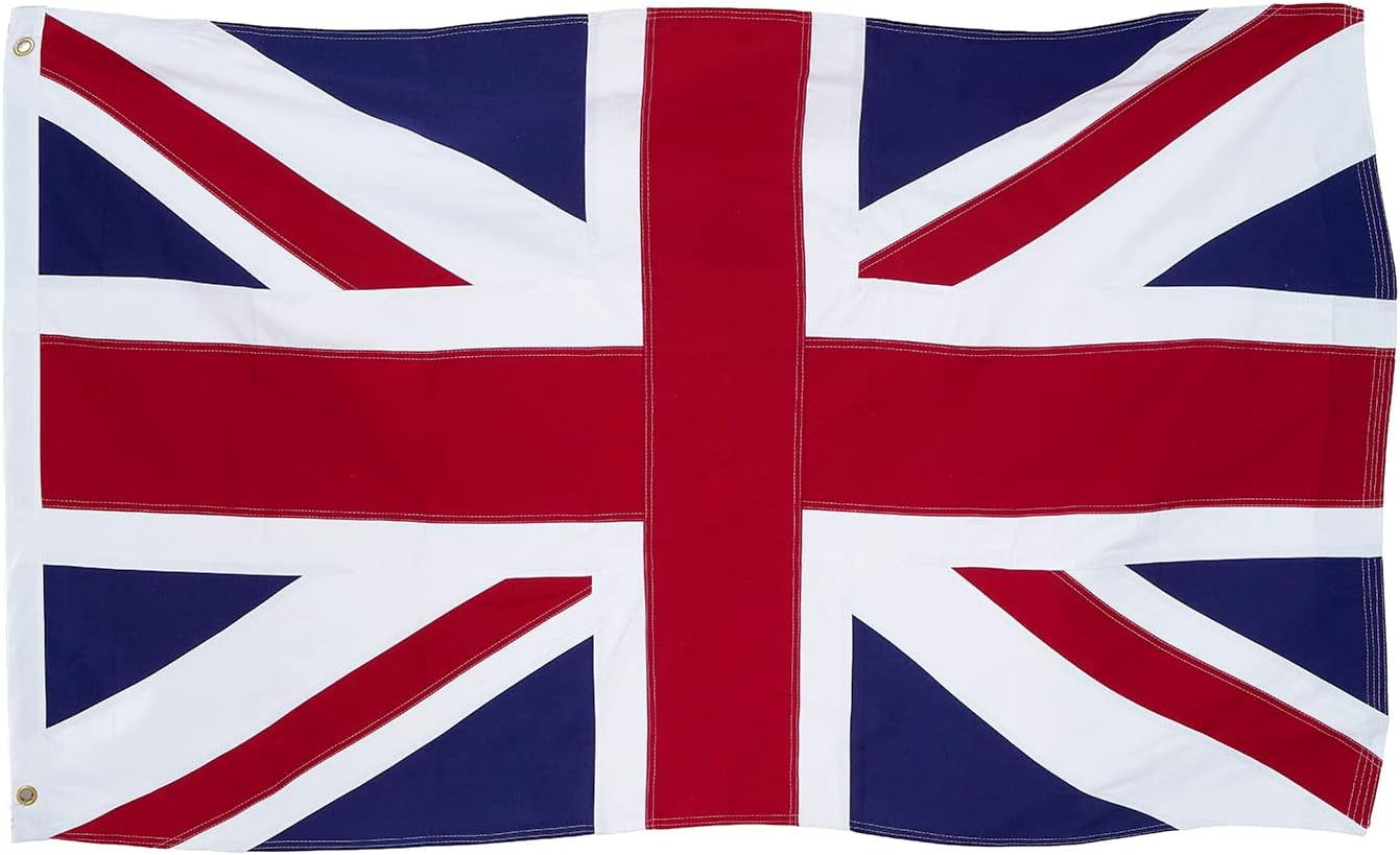 Homissor British Flag 3X5 Union Jack England Flags Embroidered Sewn Stripes Uni Homissor British Flag 3X5 Union Jack England Flags Embroidered Sewn Stripes Uni