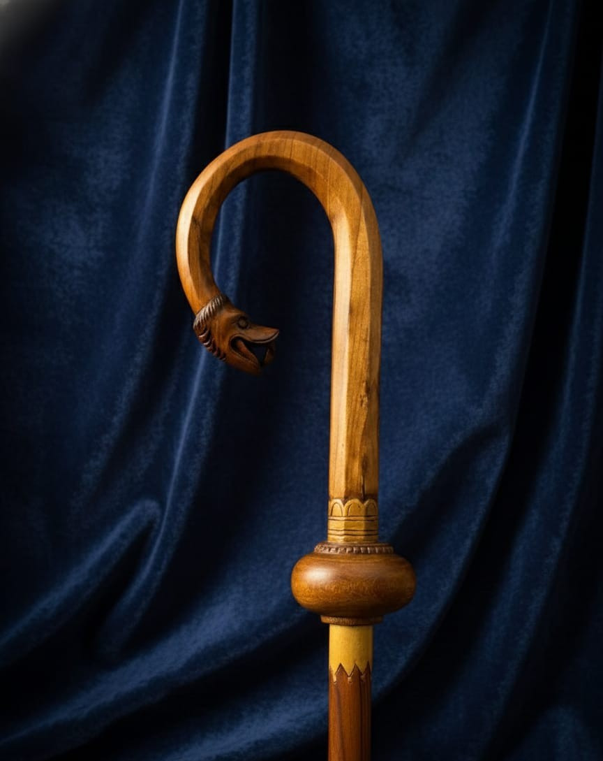 Wood CROZIER Polish Staff Crosier Bishop Quality Craftsmanship, 72