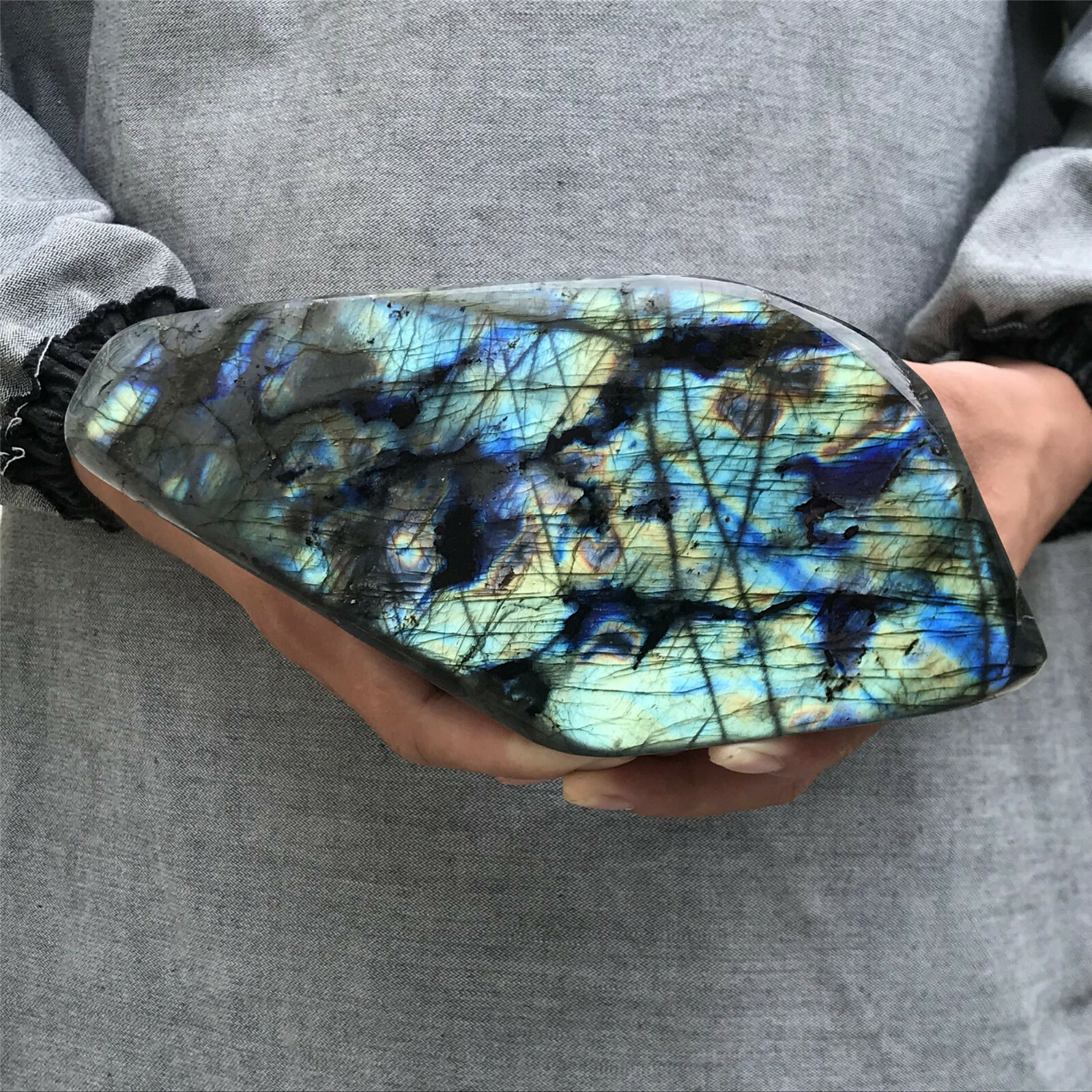 4.07LB Natural labradorite quartz crystal polished stone specimen healing XL470