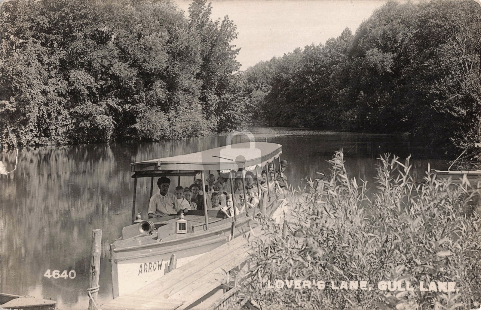 Lover\'s Lane, Gull Lake MI Michigan RPPC Photo Postcard COPY