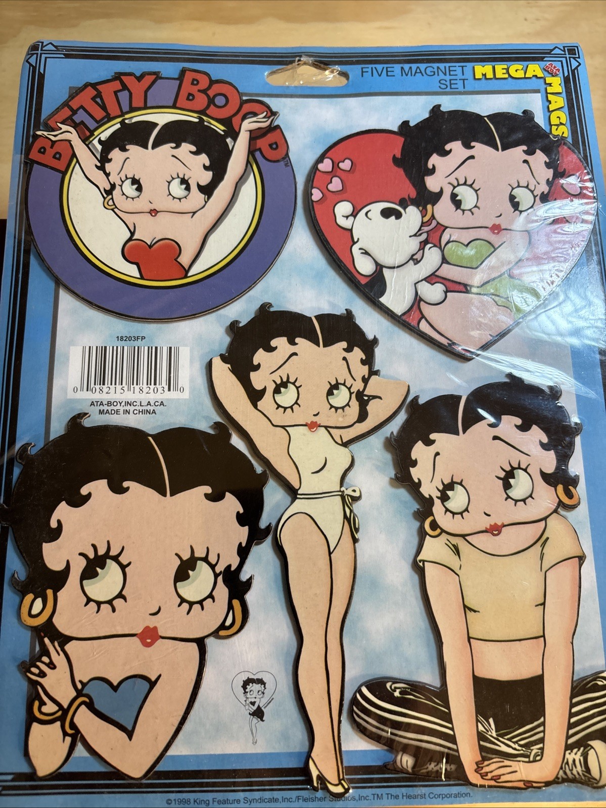 NEW 1998 Betty Boop Mega Mags Refrigerator Magnet Set of 5 New In Package