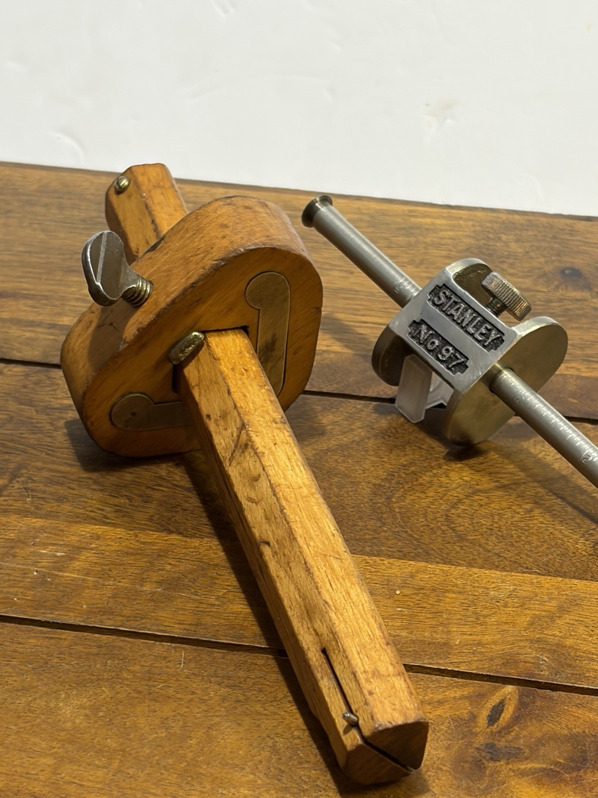 Vintage Stanley 2pc Wood Workers Marking Guage Set No.65 & No.97 USA