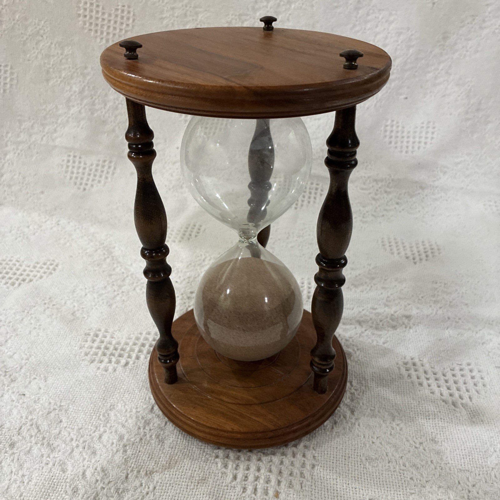 Vintage Hour Glass Wood Case MCM
