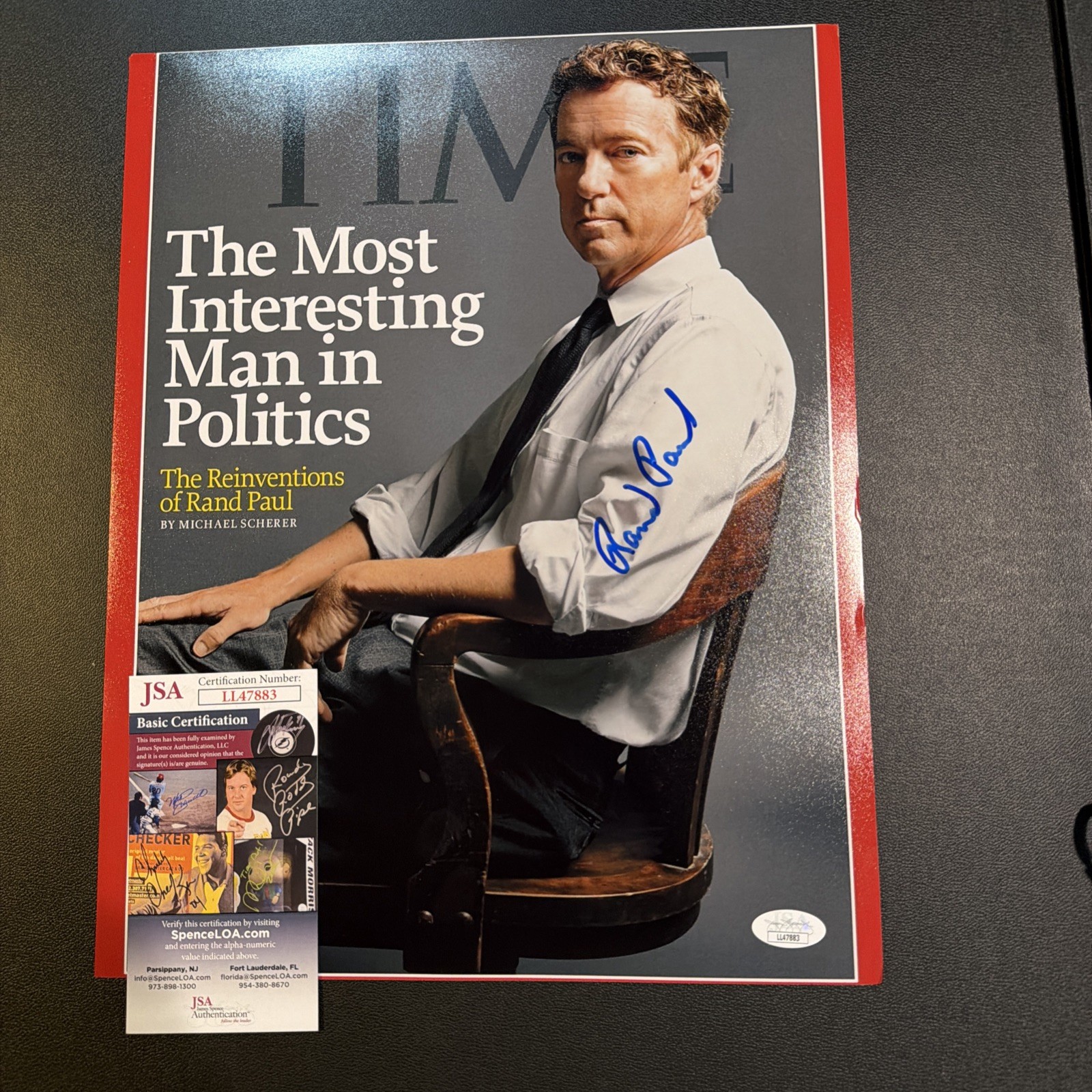 Rand Paul auto/signed Presidental Candidate Time cover 11 X 17 Rare COA JSA