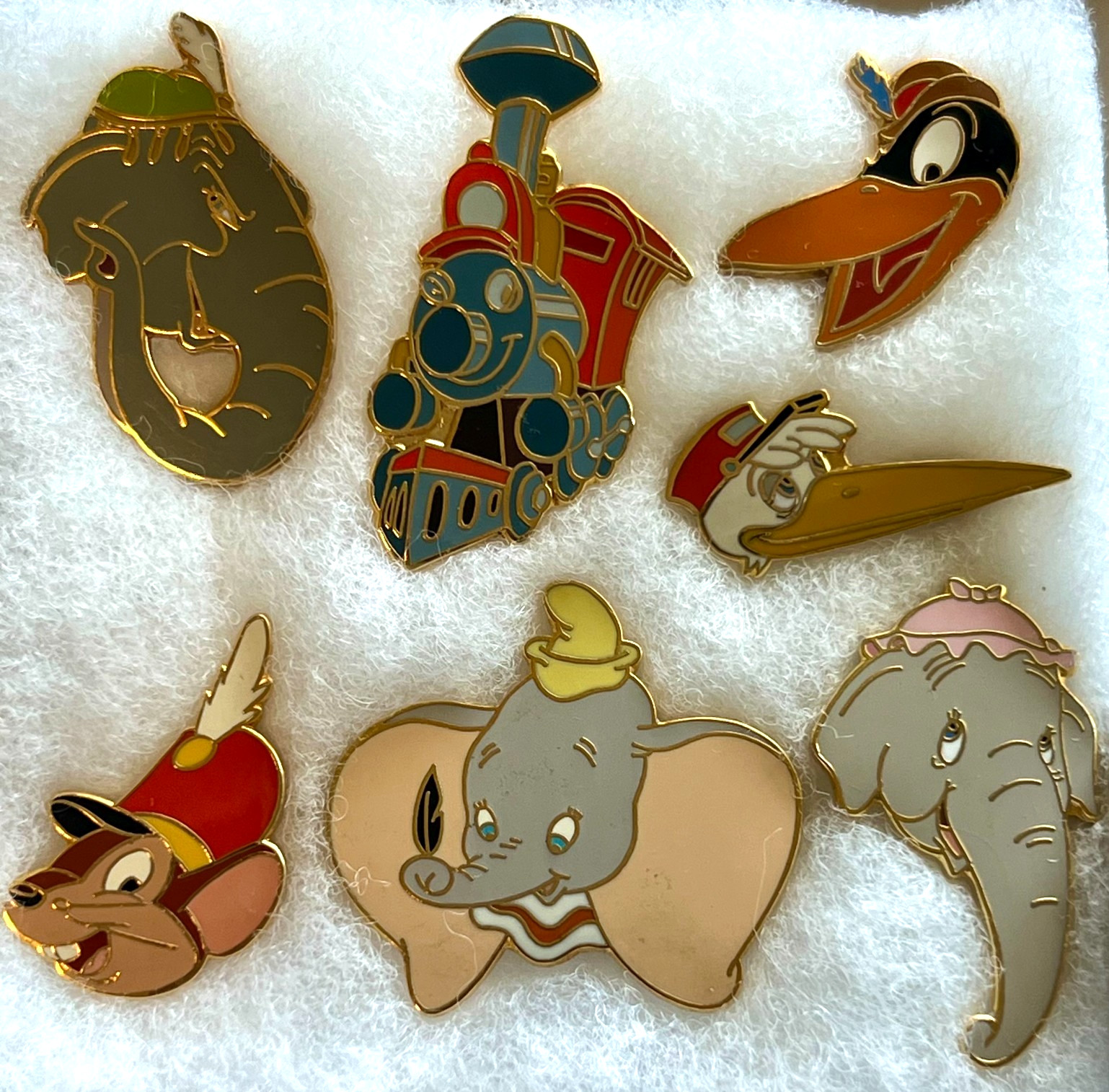 RARE Dumbo 7 Disney Pins Catty Elephant Casey Jr Crow Timothy Stork Jumbo 60th 