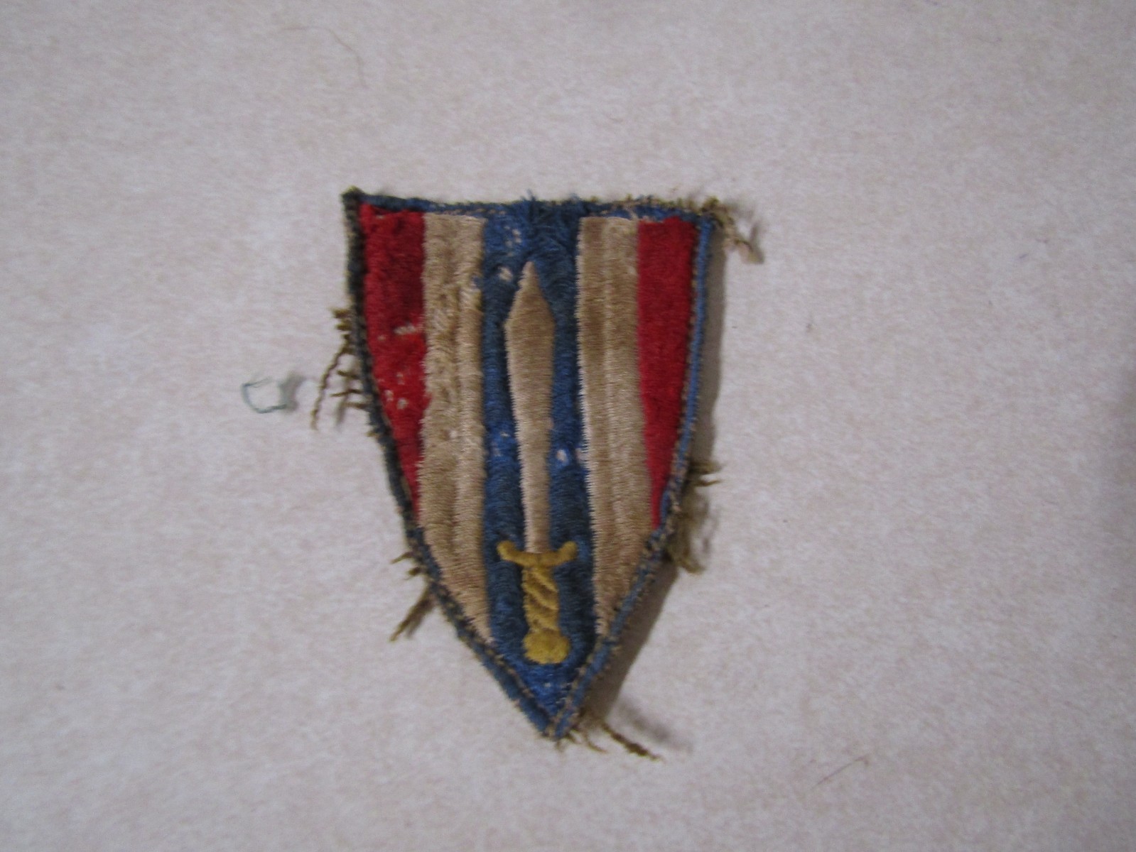 MILITARY PATCH OLDER WW2 ERA US ARMY EUROPEAN CIVIL AFFAIRS VERY CRUDE