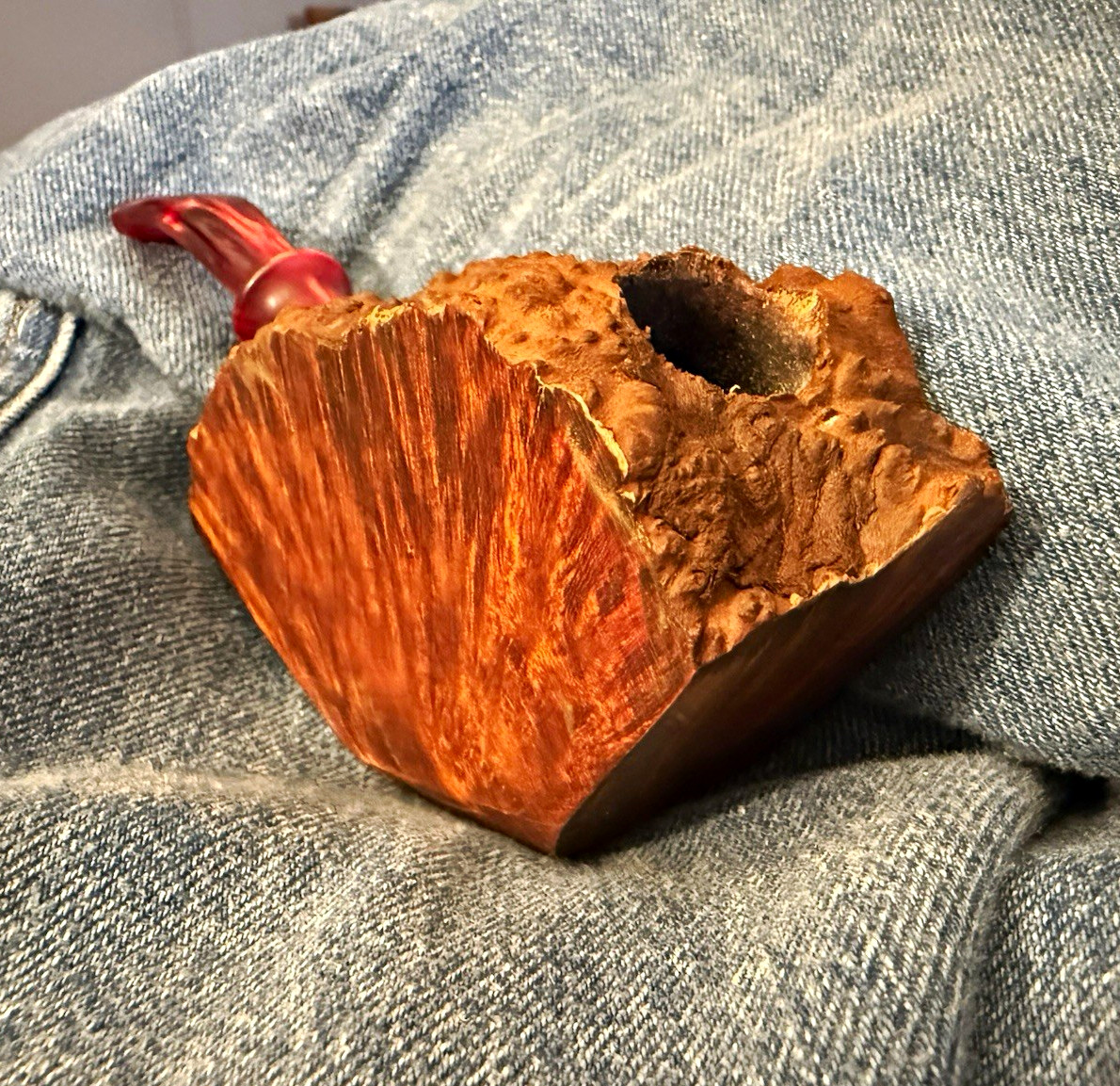 Brooks White Handmade Plateau Briar Freehand Pipe | Two-Tone Stain | Wisconsin