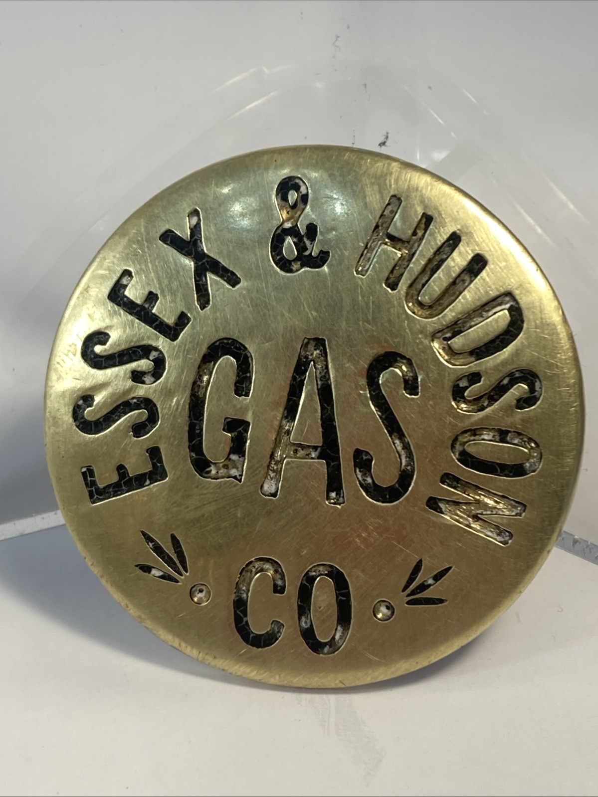 VTG ESSEX & Hudson GAS Company Co. Brass Belt Buckle 1930s HTF  2\