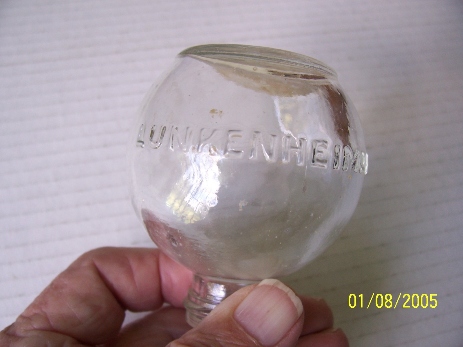 Vintage Lunkenheimer Glass Oil Bottle - No Cap or Spout