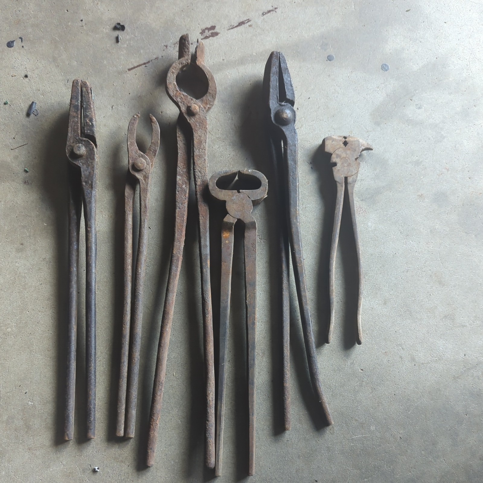 lot of vintage blacksmith tools