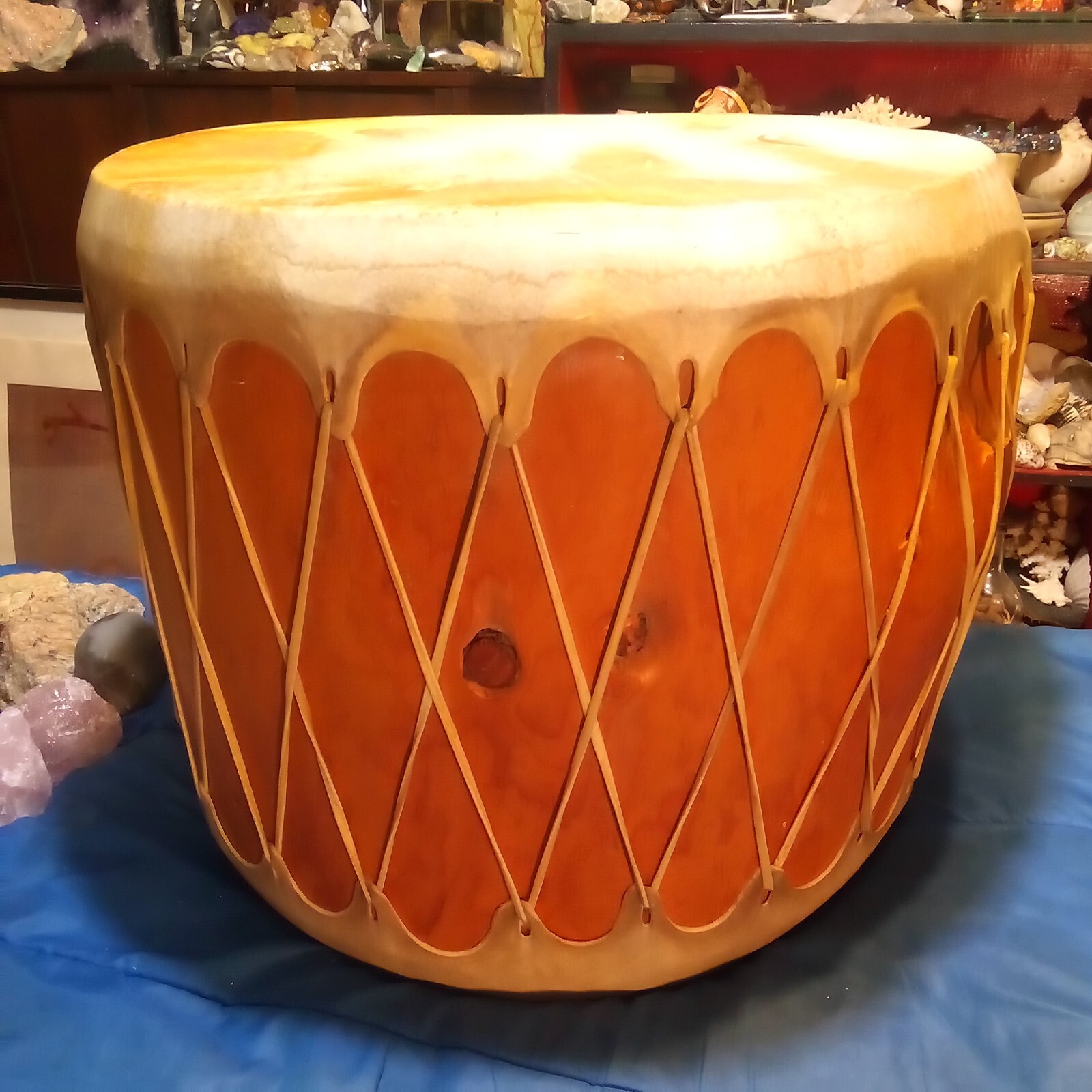 Huge Native American Taos Pueblo Drum 20