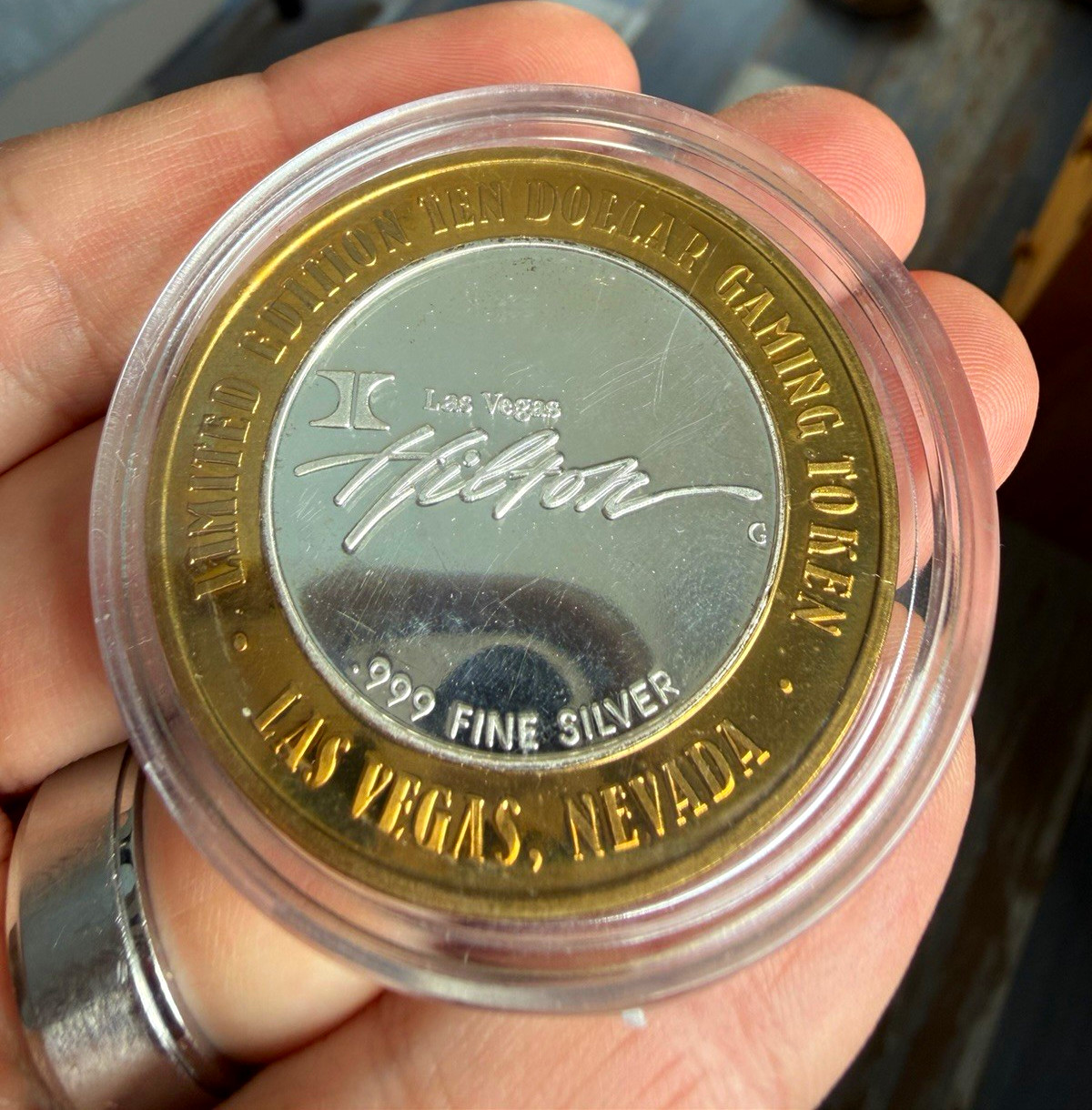 Las Vegas Hilton $10 Limited Edition .999 Fine Silver Gaming Token