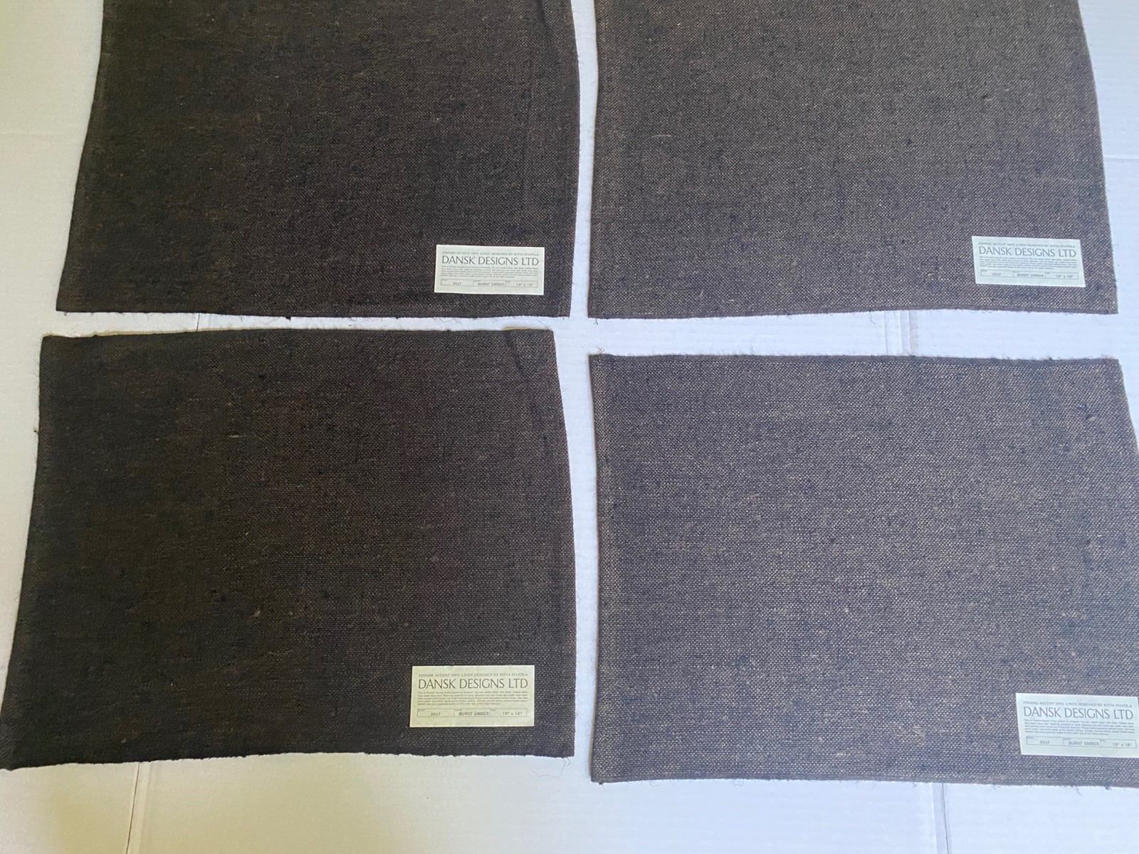 Dansk RITA PUOTILA Set of 4 Placemats 100% Linen Burnt Umber Finland Vtg Unused Dansk RITA PUOTILA Set of 4 Placemats 100% Linen Burnt Umber Finland Vtg Unused