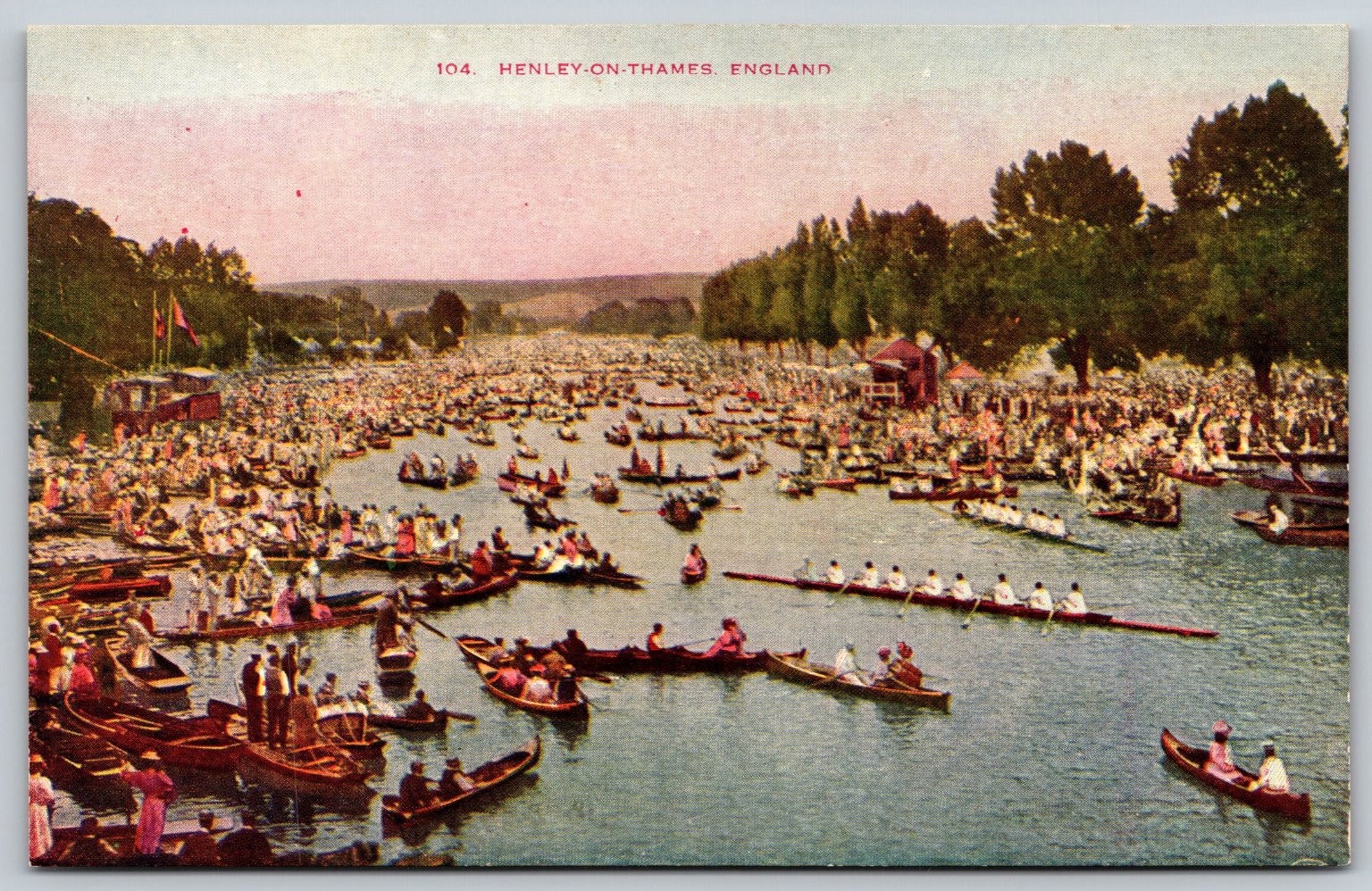 Henley-on-Thames Regatta England Vintage Postcard River Thames 1900s F470