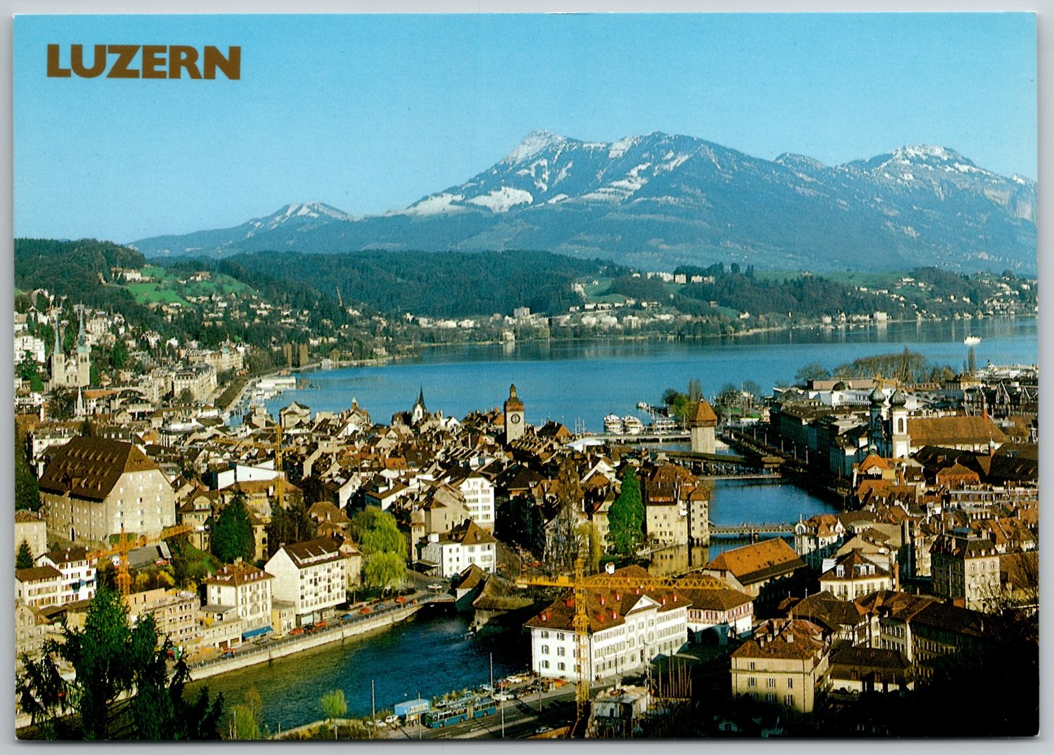 Lucerne Switzerland Panoramic View Mount Rigi Lake Vintage Postcard