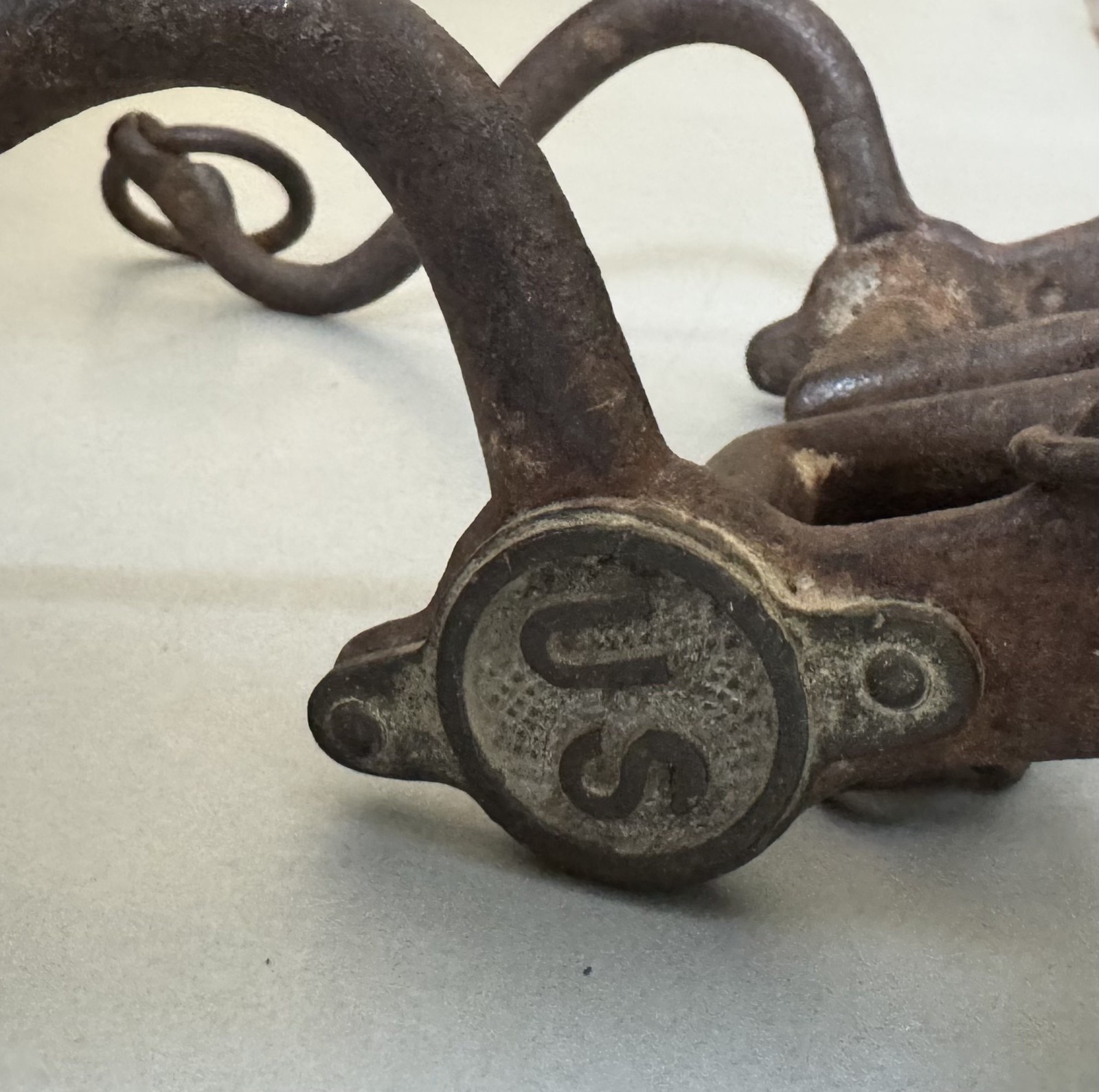US Cavalry Horse Curb Bit with Old Leather Halter - Civil War Era - Model 1859