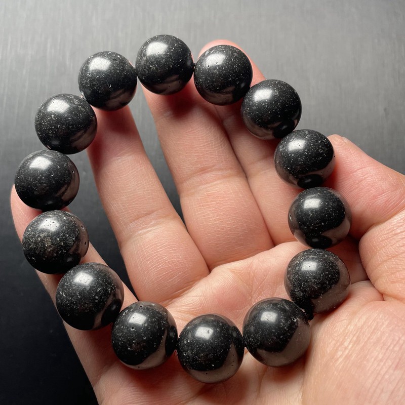 16mm WOW！RARE TOP Natural Mount Fuji Volcanic Rock Quartz Crystal Beads Bracelet