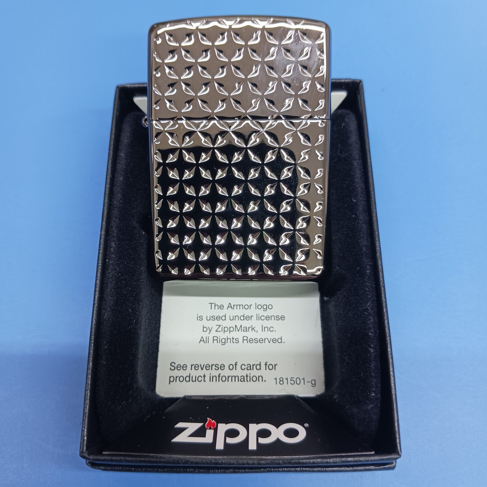Zippo 28186 Armor Brite Cut High Polish Black Ice