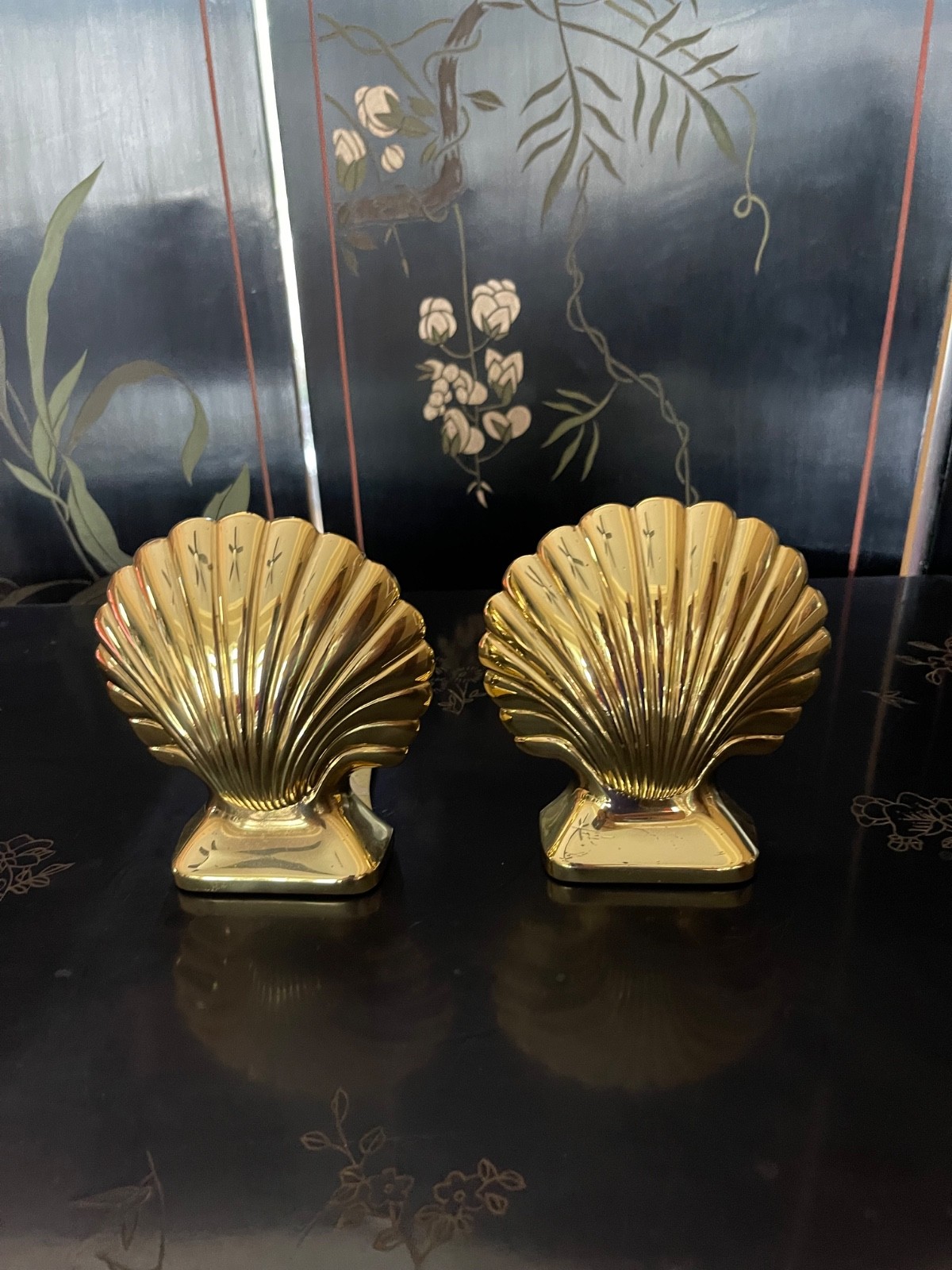Vtg Baldwin Pair Brass Clam Seashell, Scallop Bookends Henry Ford Museum