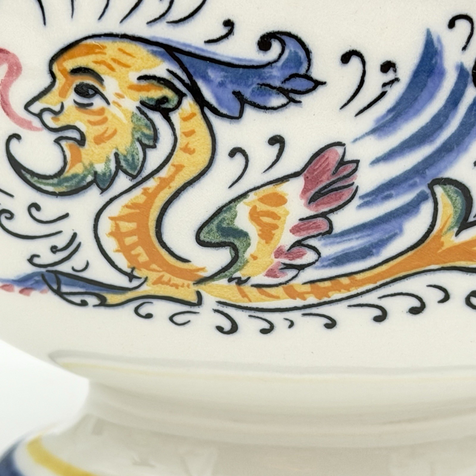 Vtg Hall Pottery Ceramic Gravy Pitcher Dragon Man #2580 Made USA Unused Vtg Hall Pottery Ceramic Gravy Pitcher Dragon Man #2580 Made USA Unused