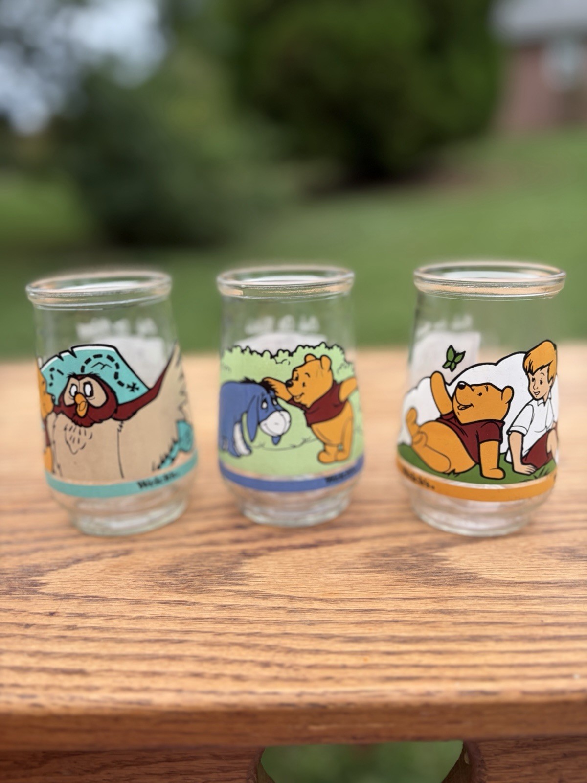 vintage 1997 Welch's Winnie the Pooh Jelly Glasses Set Of 3