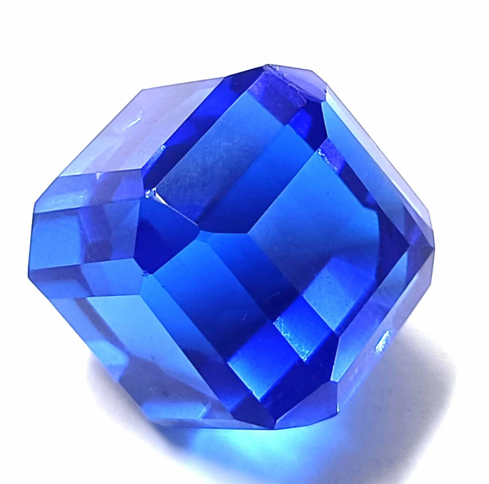 46.57 Ct Lab Created Flawless Blue Sapphire Cube Shape IGL Loose Gemstone 6GHJ 46.57 Ct Lab Created Flawless Blue Sapphire Cube Shape IGL Loose Gemstone 6GHJ