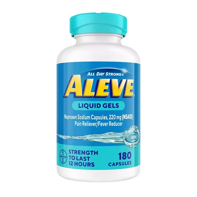 Aleve Naproxen Sodium Liquid Gels 180 Cap, Soft Grip Cap