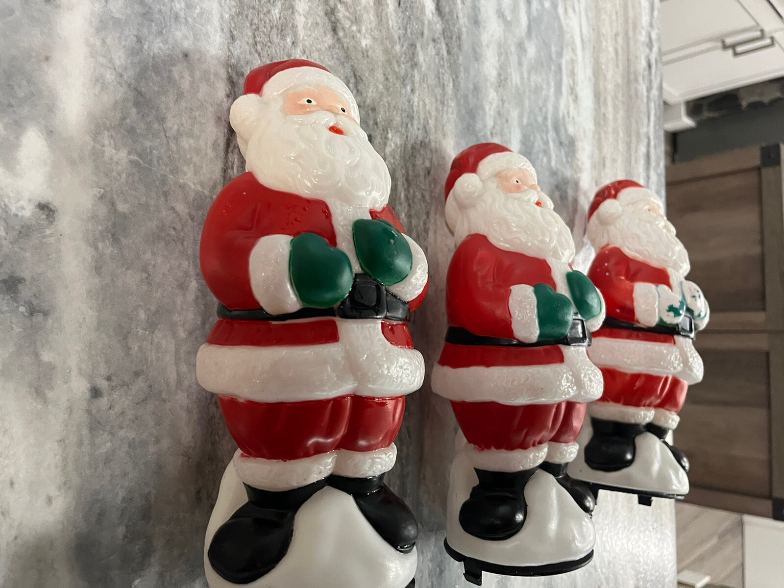 Lot Of 3 Christmas Santa Empire Outdoor Pathway Yard Blow Mold No Lights 1995