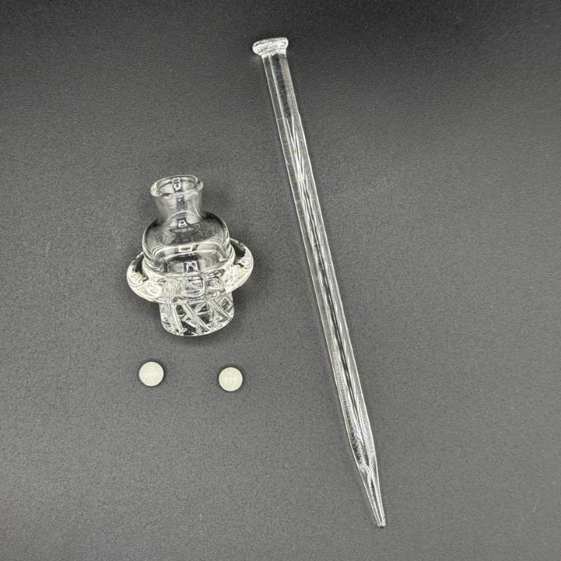 White Airflow Spinner Bowl Cap - Wide 20mm White Honey Hive With Dabber Tool
