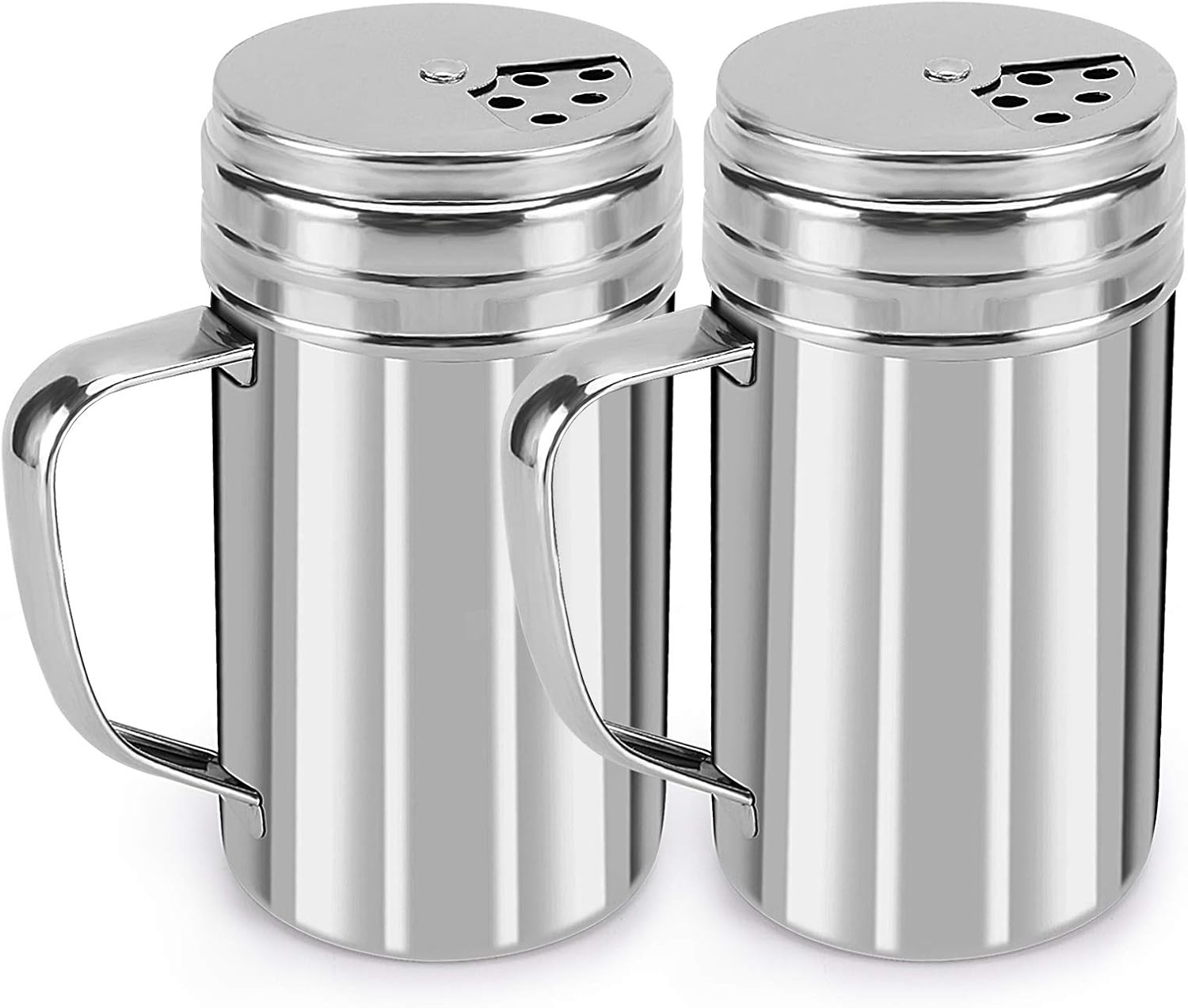 13Oz Stainless Steel Salt and Pepper Shakers with Adjustable Pour Holes