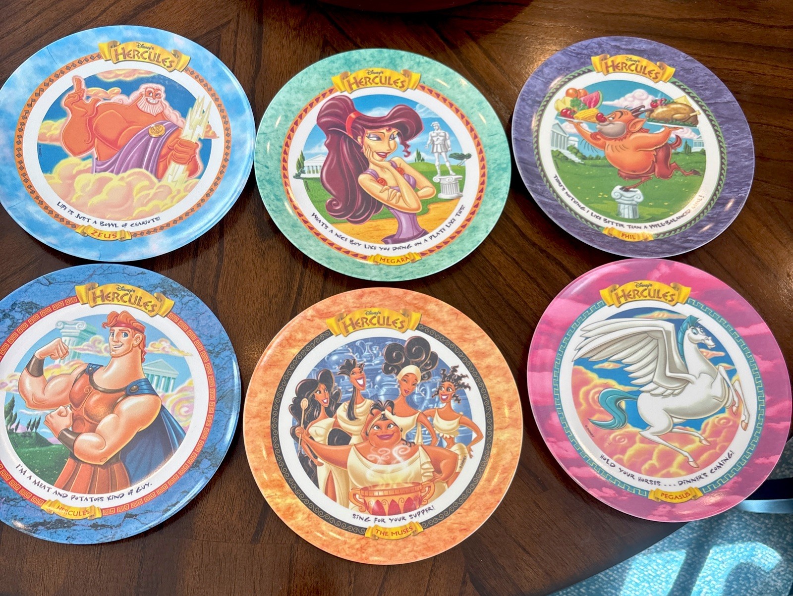 Vtg. 1997 Disney Hercules 9 3/8” McDonalds Dinner Plates Set of 6 NEVER USED USA