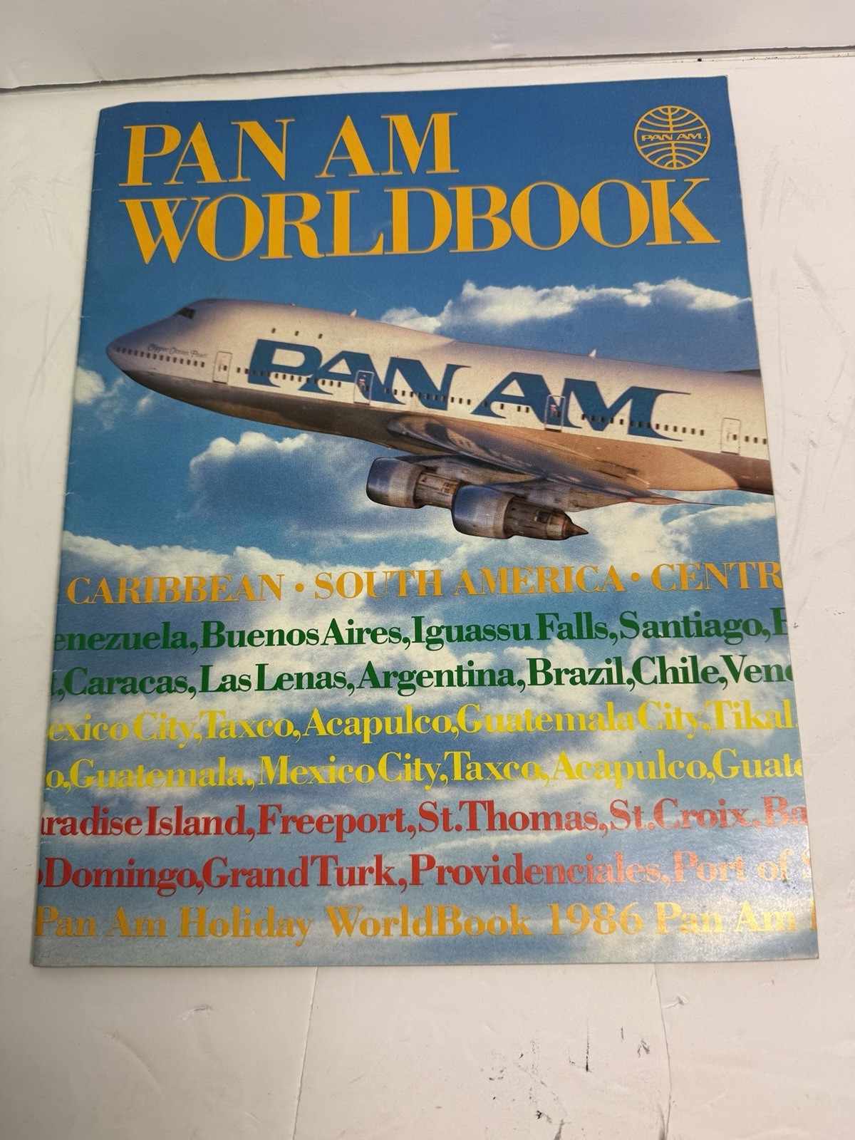 Vintage 1986 Pan Am Holiday Worldbook Travel Brochure Caribbean South America