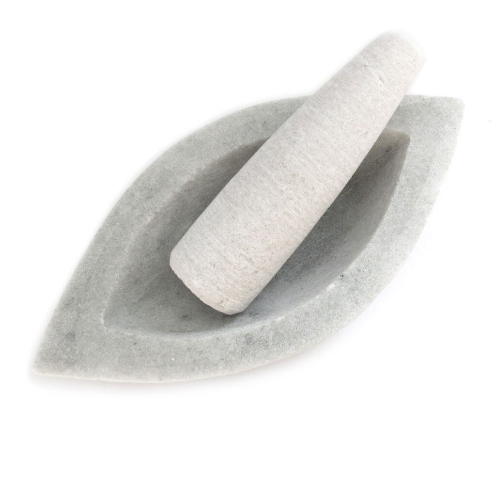 NEW White Marble Mortar and Pestle Boat Style 8\ NEW White Marble Mortar and Pestle Boat Style 8\