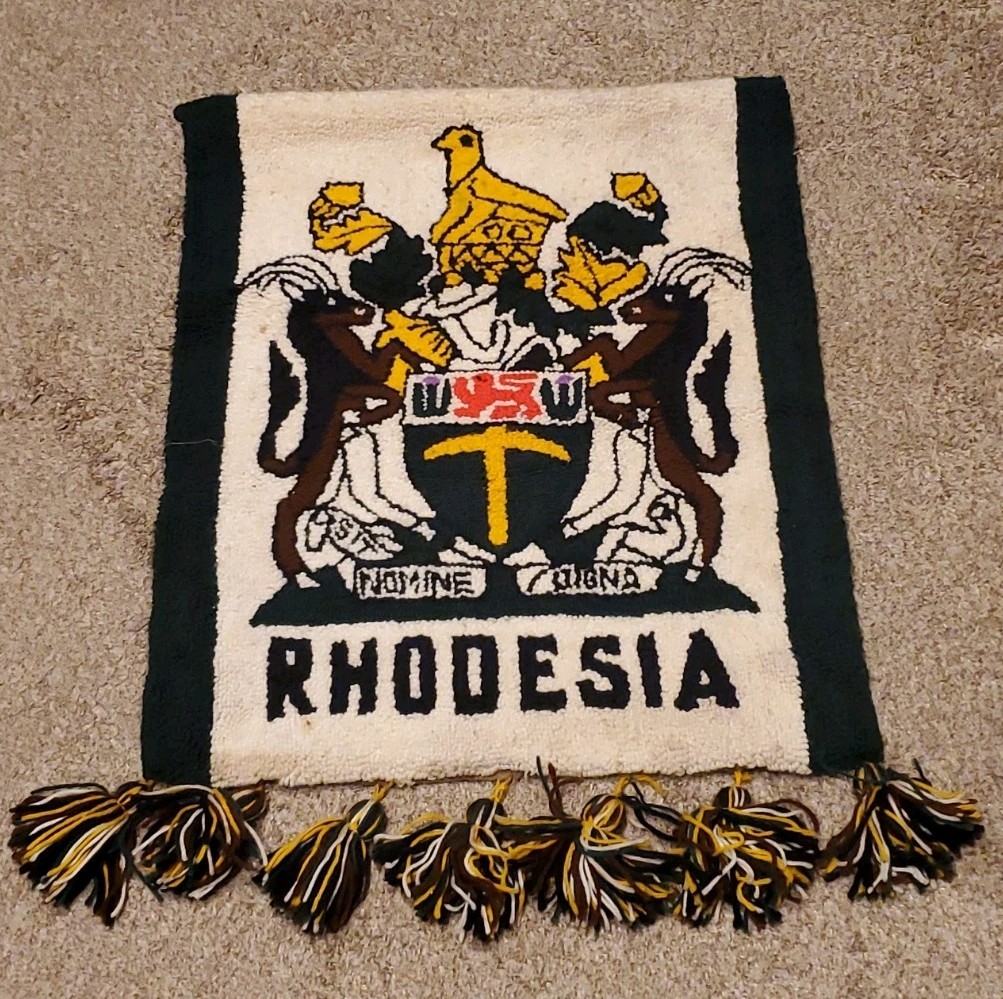 Vintage Rhodesia Coat Of Arms Wall Hanger 26\ Vintage Rhodesia Coat Of Arms Wall Hanger 26\