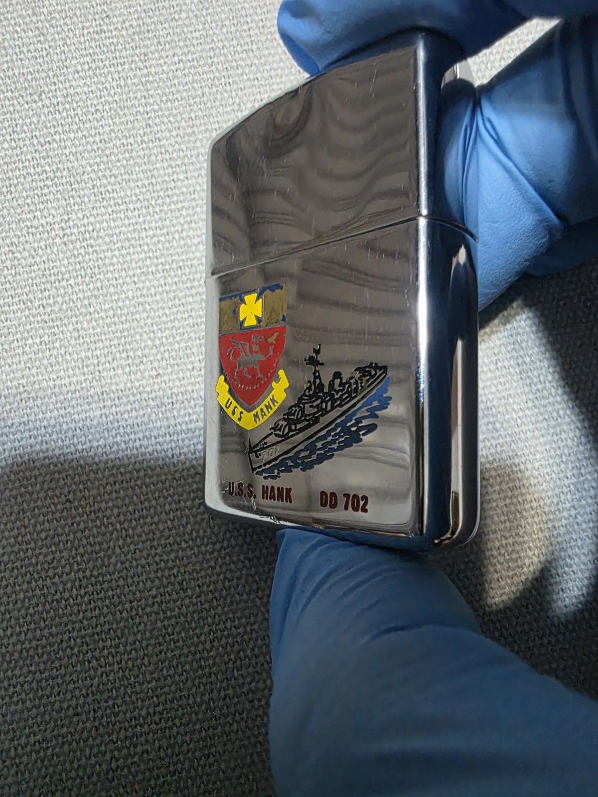 Vintage 1967 Zippo Lighter U.S.S. Hank DD 702. U.S. NAVY