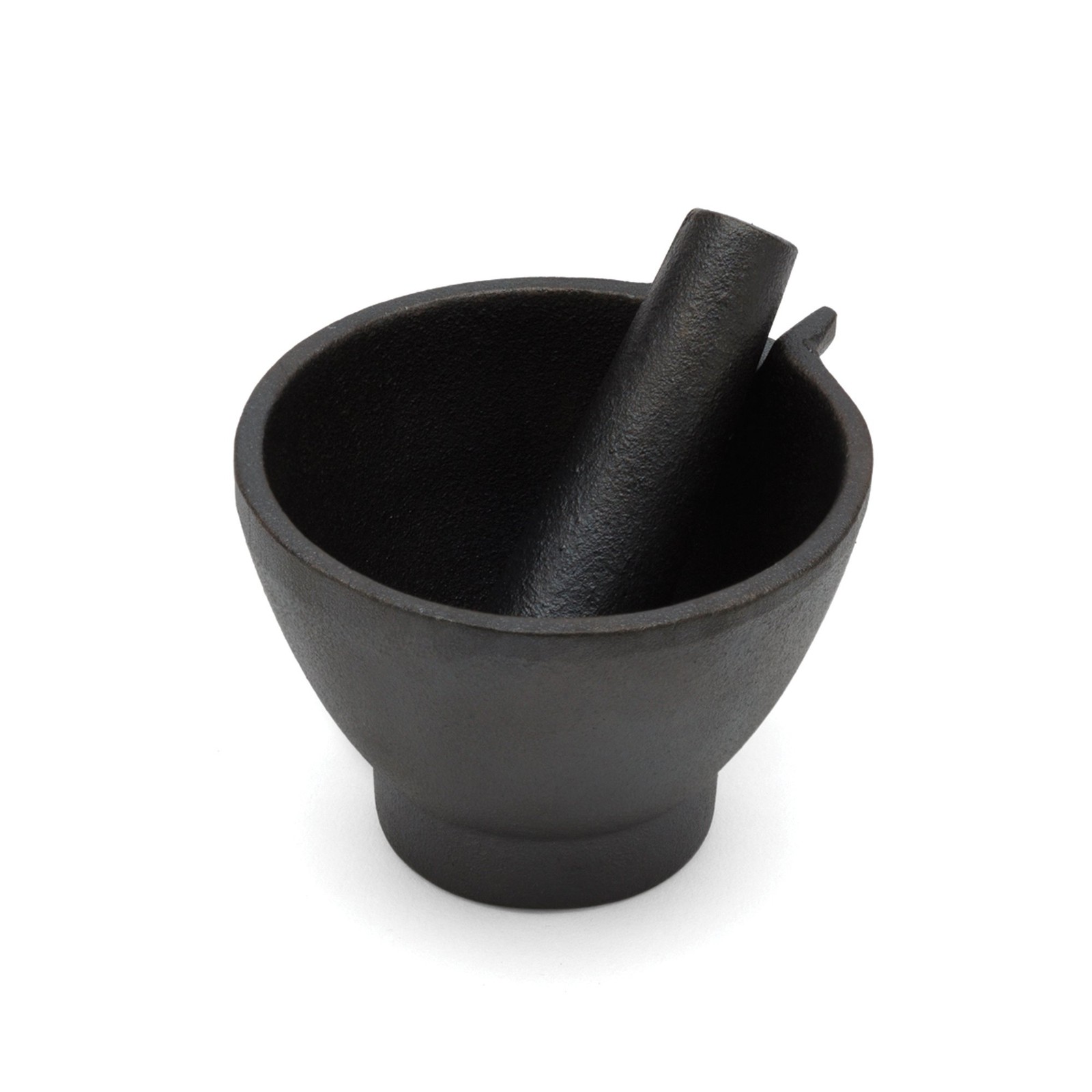 Mortar and Pestle, Cast Iron, Black
