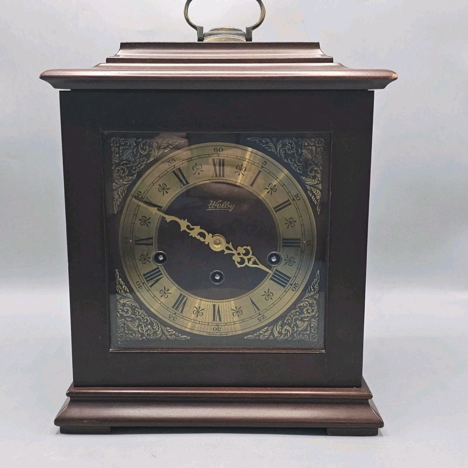 Vtg Welby Elgin West Germany Quarter Hour Chime Bracket Clock 8-Day Parts/Repair