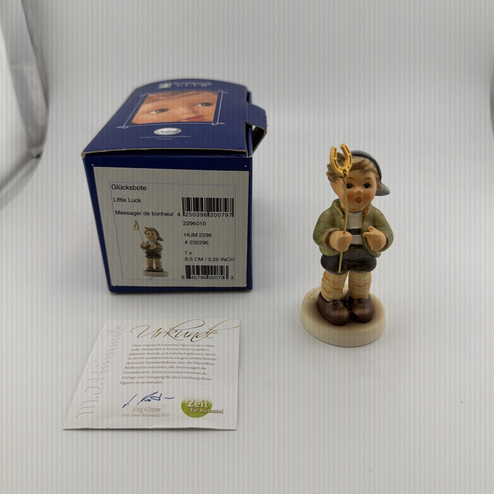 Vintage Goebel M.J Hummel Club W. Germany \'Little Luck\' Figurine #2296 W/ Box Vintage Goebel M.J Hummel Club W. Germany \'Little Luck\' Figurine #2296 W/ Box