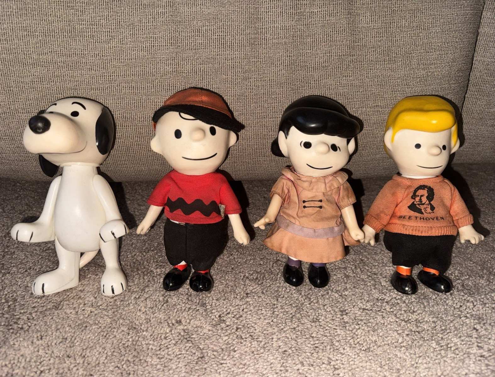 Vintage 1966 Peanuts Syndicate Figures Snoopy, Charlie Brown, Lucy, Schroeder