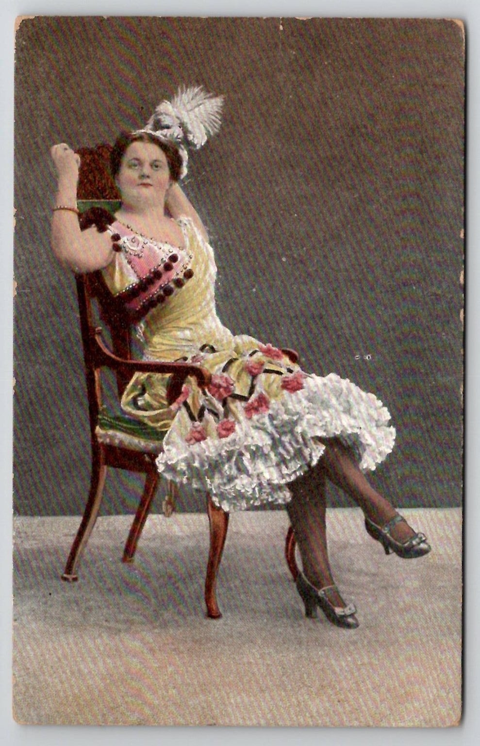 1908 Vintage Can-Can Dancer Postcard Venice NY Postmark Theatrical Performer 1908 Vintage Can-Can Dancer Postcard Venice NY Postmark Theatrical Performer