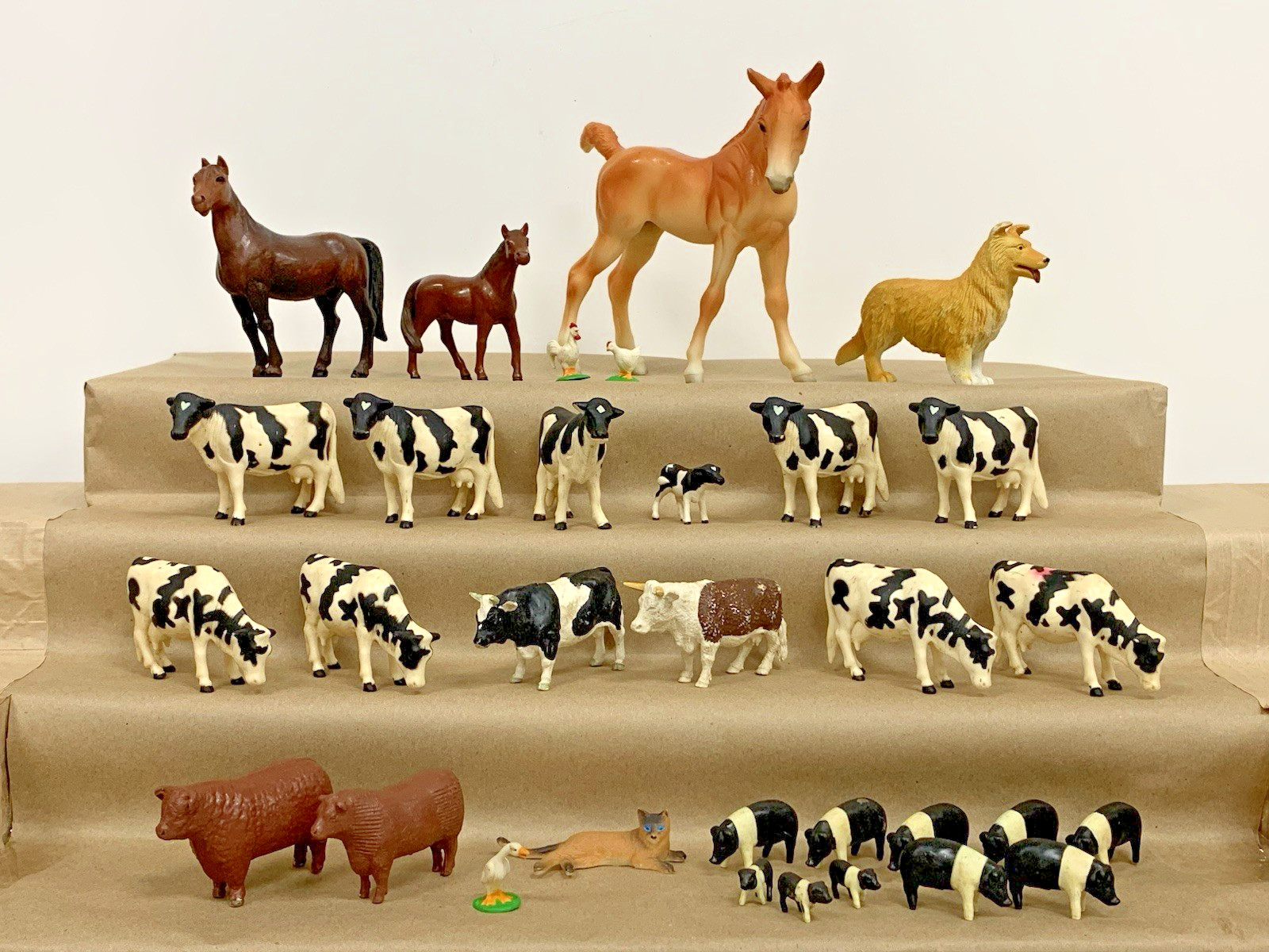 Vintage ERTL Farm Country Schleich Breyer Mixed Lot Horses Cows Farm Animals