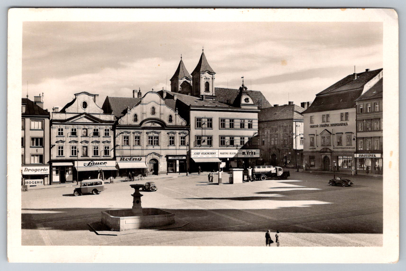 RPPC Klatovy Czech Republic Town Square Namesti Miru Bohemia Postcard