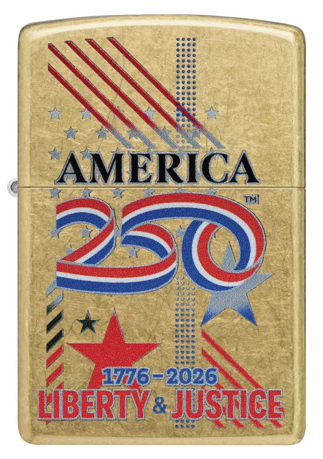 Zippo 47287, USA 250th Anniversary 1776-2026 Street Brass Finish Lighter Zippo 47287, USA 250th Anniversary 1776-2026 Street Brass Finish Lighter