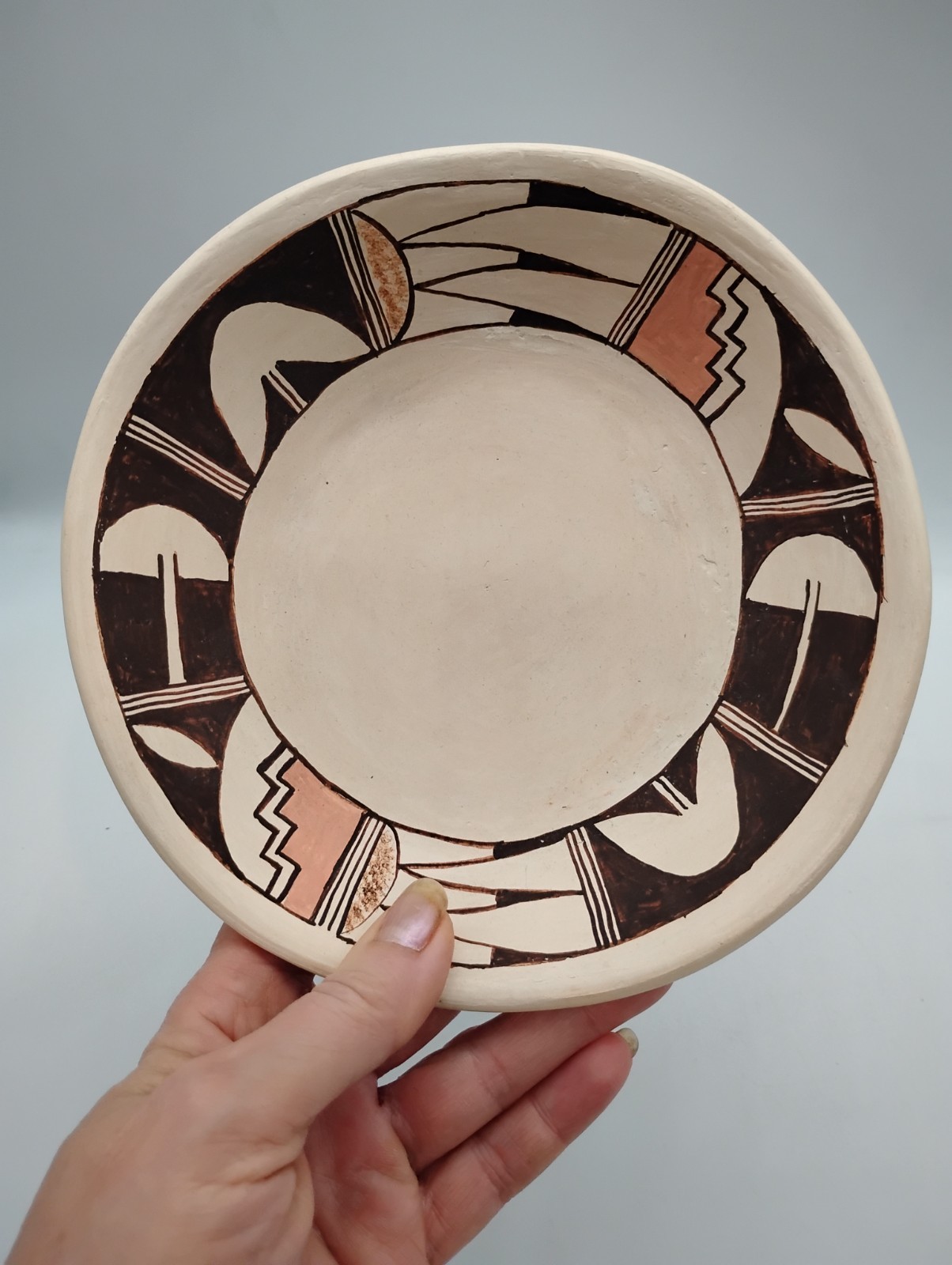 Vintage Lucille Namoki Hopi Pottery Bowl  7\