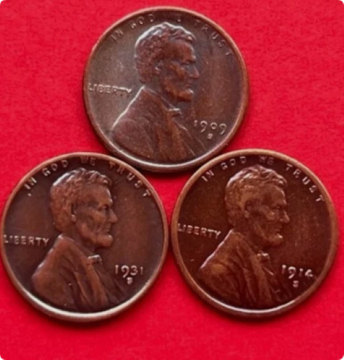 1931-S 1914-S 1909-S  VBD Lincoln Wheat Cent Wheat Penny Red