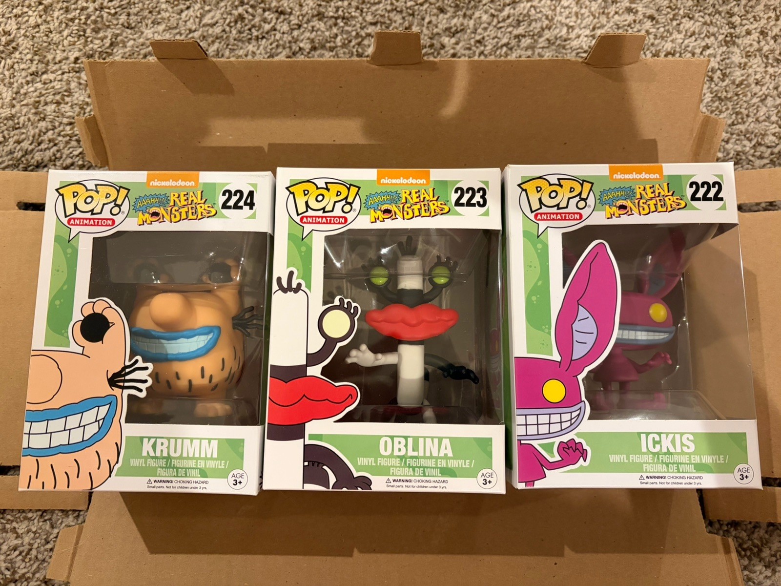 AAAHH Real Monsters funko pop 3 Pack Oblina #223, Ickis #222, Krumm #224 AAAHH Real Monsters funko pop 3 Pack Oblina #223, Ickis #222, Krumm #224