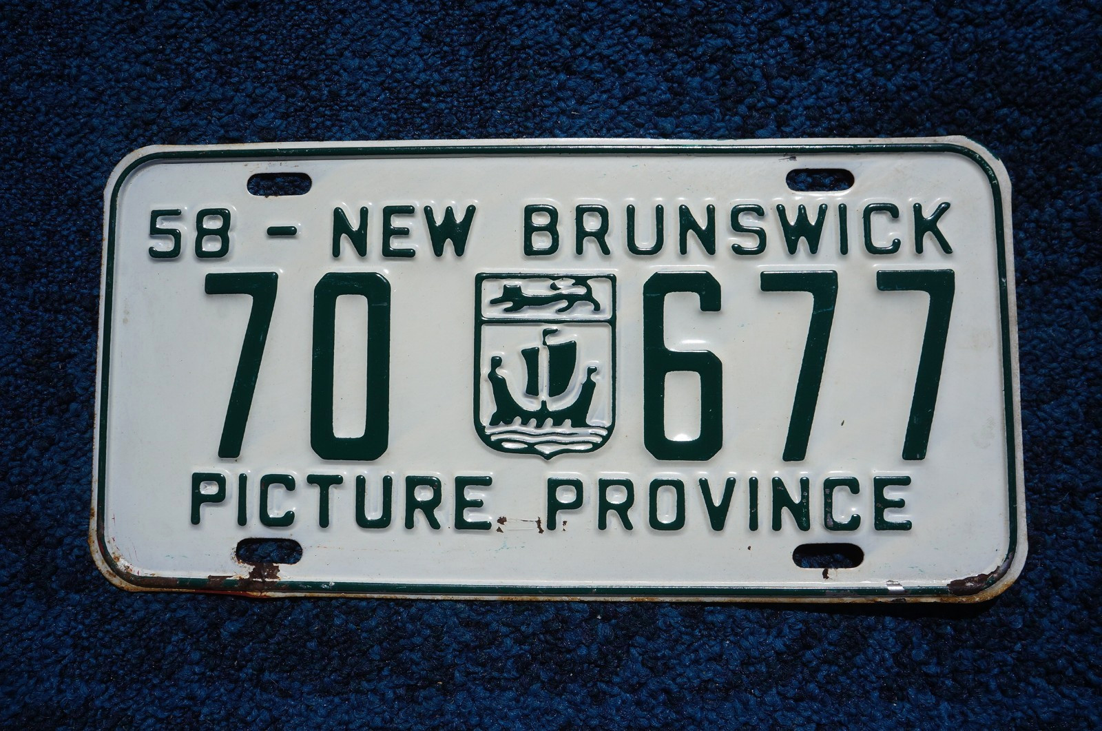 1958 New Brunswick Canada License Plate