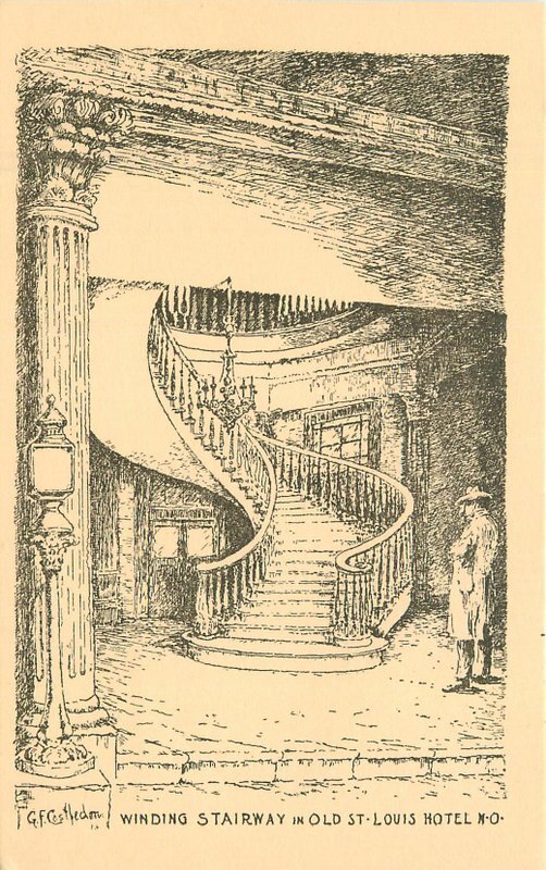 Louisiana New Orleans GF Castledon Pen & Ink sketches 1924 Postcard 22-7870