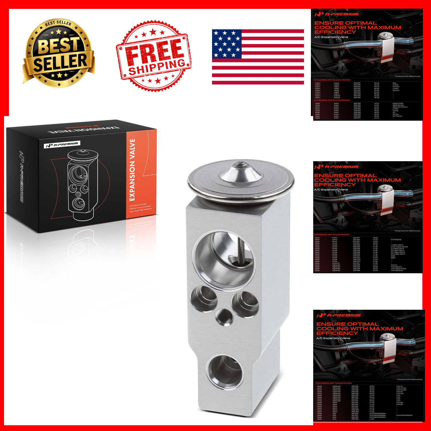 AC Expansion Valve Compatible Toyota Camry RAV4 Prius Lexus CT200h Aluminum OE